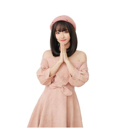 High-Quality Medium-Length Black Wig - Realistic Japanese & Korean Harajuku Style for Women - Buy Online on GoSupps.com
