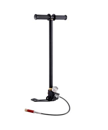 HIRAM 4500Psi/30MPA High Pressure Hand Pump Air Rifle Filling Stirrup Pump, Stainless Steel, CE Listed Black