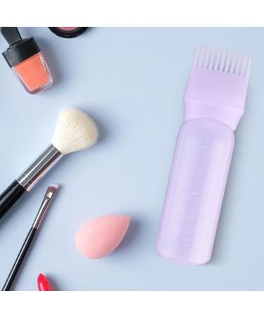 WLLHYF 2 Pack Root Comb Applicator Bottle 6 Ounce Hair Dye Bottle Brush Hair Oil Squeeze Bottles Plastic Hair Root Comb Color Applicator with Graduated Scale (Purple) - Buy Online on GoSupps.com