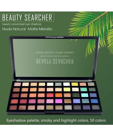 Beauty Searcher Professional Makeup Shadow Palette - 50 Vibrant Colors Shimmering & Metallic Eyeshadow Palette | Brights T03 - Buy Online on GoSupps.com