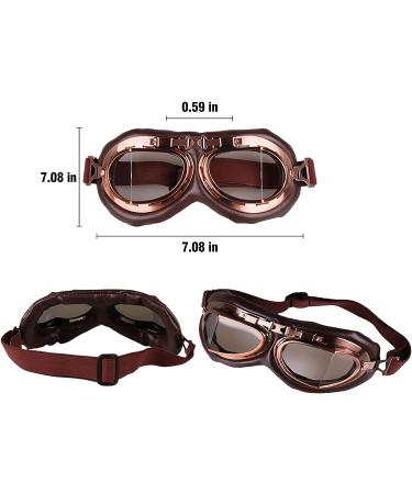 Peicees Trapper Aviator Hat and Goggles Set - Camel Hat with Fur Ear Flap and Cooper Frame/Clear Lens - Buy Online on GoSupps.com