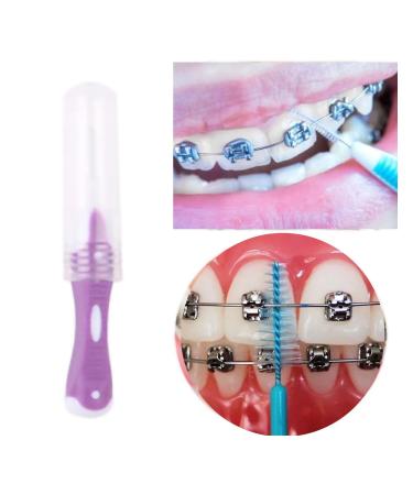 Portable Orthodontic Toothbrush Kit for Braces - Interdental Brush, Dental Wax, Floss, Aligner Removal Tool - Purple - Buy Online on GoSupps.com