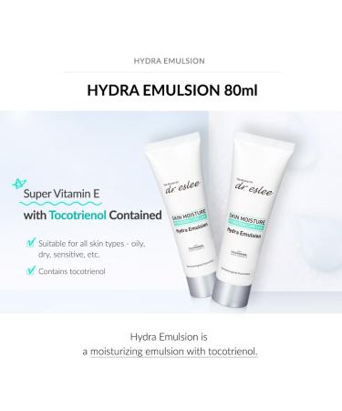 Dr Eslee Hydra Emulsion 80ml | Mild Face Lotion + Cream for Sensitive and All Skin Types | Dermatological Hydrating Moisturizer | Non-Sticky Finish with Tocotrienol & Panthenol | Korean Skin Care - Buy Online on GoSupps.com