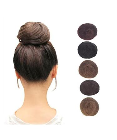 Messy Bun Hair Piece for Women Straight Hair Bun Chignon for Women Synthetic Hairpieces Short Ponytail Hair Extensions Elastic Drawstring Ponytail Hair Bun Extensions Fake Hair Accessories for Women 588