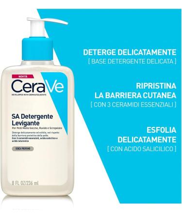 CeraVe SA Smoothing Cream for Dry and Rough Skin with Salicylic Acid 10% Urea 340ml + Travel Face Moisturizing Cleanser for Normal to Dry Skin 20ml - Buy Online on GoSupps.com