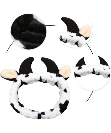 Luckious 2 Small Cow Hair Bands Makeup Wash Hair Bands Coral Velvet Headbands Facial Headpieces for Girls Women Beauty Shower Skincare - Buy Online on GoSupps.com