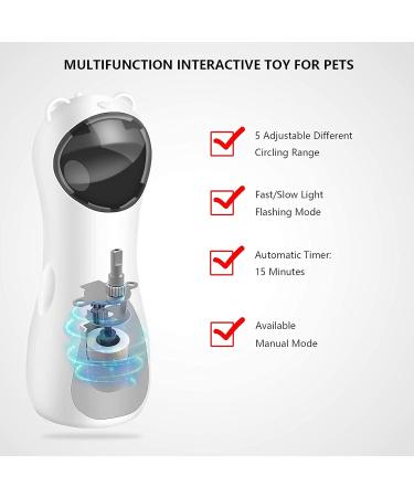 Cat Laser Toy Automatic Interactive Laser Cat Toys Rotating Catch Training Placing High 5 Random Pattern Automatic On/Off and Silent 3 Speed Modes USB Charging Cable/Battery Powered - Buy Online on GoSupps.com