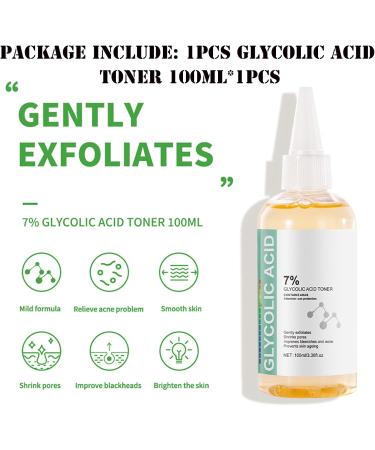 Mikabila 100ml Glycolic Acid 7% Toning Resurfacing Solution Glycolic Acid Toner Moisturize & Strengthen Skin Glycolic Sour 7% Toner Hydrating Toner Rejuvenate Moisturize & Strengthen Your Skin - Buy Online on GoSupps.com