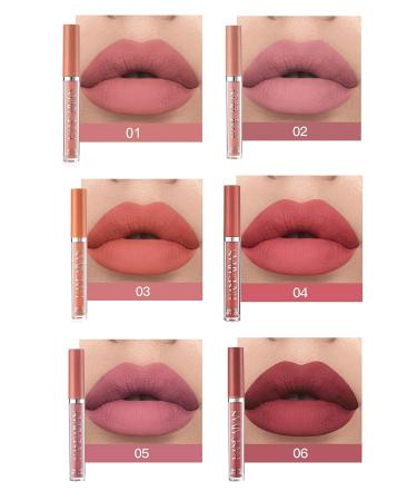 Topcent 6 Colors Matte Liquid Lipstick Set - Long-Lasting, Non-Stick, Waterproof Lip Gloss (B) - Buy Online on GoSupps.com