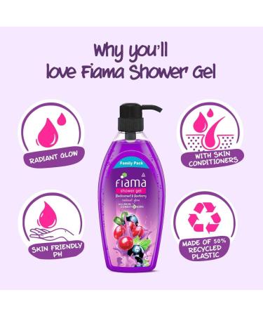 RUVYAA Fi.ama Body Wash Shower Gel Blackcurrant & Bearberry 900ml Family Pack Body Wash for Women & Men with Skin Conditioners for Radiant Glow Suitable for All Skin Types - Buy Online on GoSupps.com