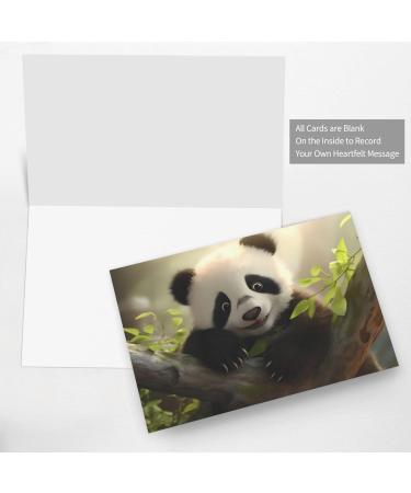 YYHWHJDE White Cute Little Panda Printing High-Grade Pearl Paper Greeting Card : 4x6 In For Birthday Card Party Invitation Card White One Size - Buy Online on GoSupps.com