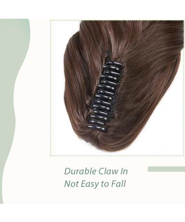 Matte Claw On Ponytail Extension 18 Inch Curly Wavy Hairpiece - Medium Brown - Buy Online on GoSupps.com