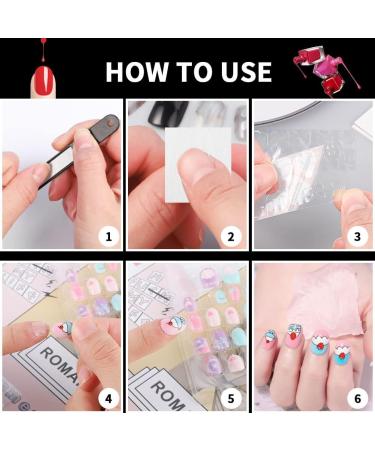 144 Pieces Kids Stick On Nails Full Cover Children False Nails Short Kids Press on Nails Sets Fake Cartoon Nails for Girls - Buy Online on GoSupps.com