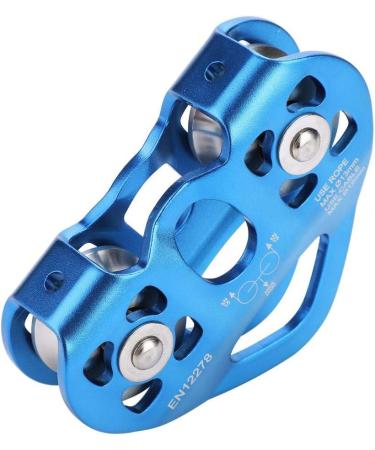 Alomejor Climbing Pulley 30KN | Outdoor Double Axle Heart-shaped Tandem Pulley Cart (Blue) - Ideal for Rock Climbing & Rope Work - Buy Online on GoSupps.com