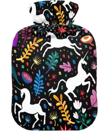 Naanle Unicorn Flowers Heat Bottle - 1L Transparent Hot Water Bottle for Warm & Cold Therapy | Ideal for Pain Relief & Cozy Comfort - Buy Online on GoSupps.com