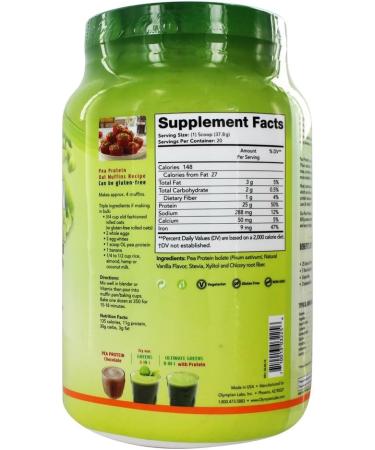 Olympian Labs Pea Protein - Natural Vanilla 1000g | Vegan Protein Powder for Muscle Building & Recovery - Buy Online on GoSupps.com