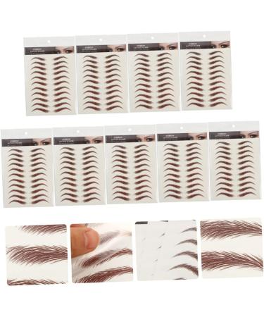 Balacoo 9 Sheets Waterproof Eyebrow Stickers Stick on Eyebrows False Eyebrows Cosmetics Tool Shaping 6d 21x14.7cm Brown - Buy Online on GoSupps.com