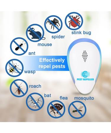 Avantaway Ultrasonic Pest Repeller 6 Pack - Indoor Pest Control for Mosquito, Mouse, Cockroach, Bug - Electronic Plug-in Insect Repellent for Home, Garage, Warehouse, Office, Hotel (Light Blue) - Buy Online on GoSupps.com
