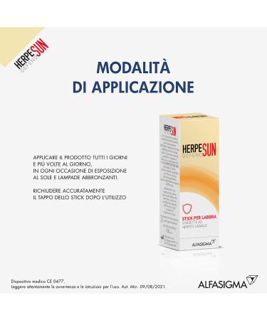 Alfasigma Herpesun Defend Stick Labbra 5ml - Effective Sun Protection for Lips | International Shipping Available - Buy Online on GoSupps.com