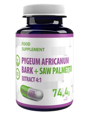 Pygeum Africanum Bark + Saw Palmetto complex 500mg 120 Vegan Capsules Extract 4:1 - Buy Online on GoSupps.com