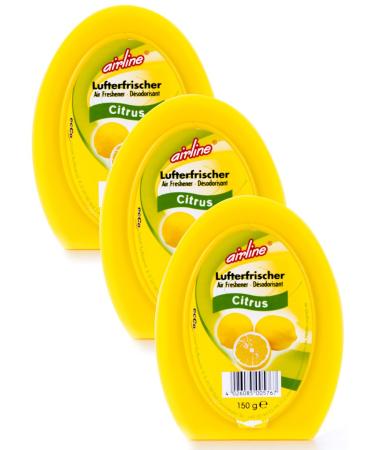 Airline Air Freshener Fragrance Gel Citrus 3 x 150 g