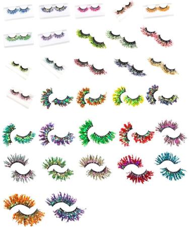 rongweiwang 2x Natural Look Glittery Eyelashes With Sequins Easy Application Long-Lasting Wear Dramatic Christmas Eyelashes Plastic Q-42 - Buy Online on GoSupps.com