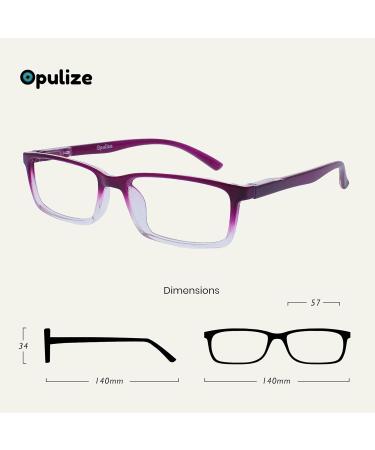 Opulize Sea Glasses - Blue Light Filter Computer & Gaming Glasses for Men | Narrow Frame Spring Hinges +3.50 Diopters Anti-Reflective Purple/Turquoise - Buy Online on GoSupps.com