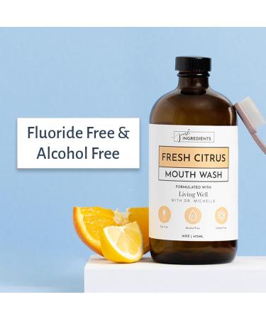 Fresh Citrus Remineralizing Mouthwash | Alcohol-Free Natural & Organic | Hydroxyapatite & Colloidal Silver | Fluoride-Free Rinse - International Shipping Available - Buy Online on GoSupps.com