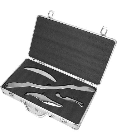 Verdant Touch Stainless Steel Gua Sha & Schab Massage Tools - 4-Piece Health Care Set with Aluminum Case for Optimal Wellness - Buy Online on GoSupps.com
