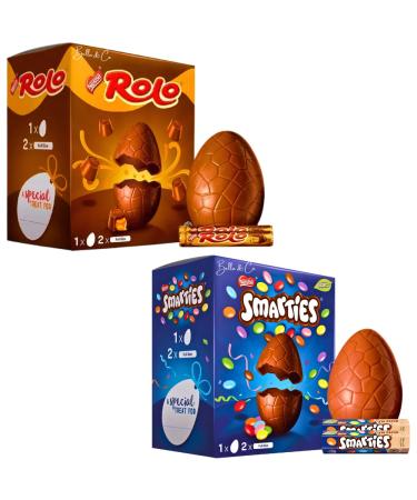 Rolo and Smarties Large Chocolate Easter Eggs | Chocolate Easter Egg 2023 | Creme Eggs | Perfect for Egg Hunt | Chocolate Gifts | Thank You Gifts | Easter Party