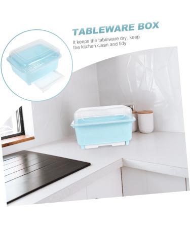Buy Cabilock Plastic Dish Drying Box - Kitchen Water Drain Basket & Sieve | Baby Blue Tableware Storage - Buy Online on GoSupps.com