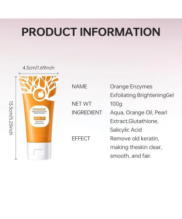Orange Exfoliating Gel for Face & Body - Vitamin C Brightening Peeling Gel Scrub - Gentle Deep Cleansing to Remove Dead Skin & Blackheads - Hydrating Facial Exfoliator for Dark Spots (2pcs) 0.5 Ounce (Pack of 2) - Buy Online on GoSupps.com