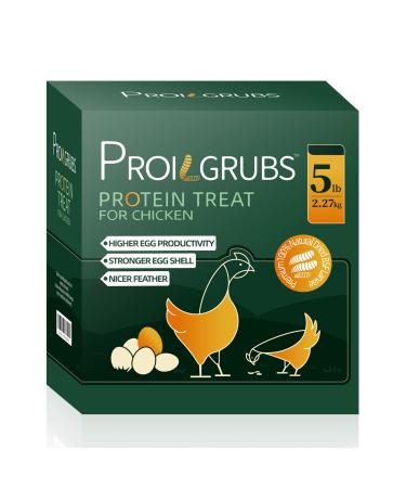 PROILGRUBS -Non-GMO-Dried Worms for Chickens - 85X More Calcium Than Mealworms - All Natural Dried Black Soldier Fly Larvae Treats, Dried Meal Worms for Chickens, Hens, Birds,Molting Supplement  5 Pound (Pack of 1)