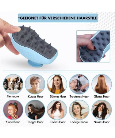 Habib Group Scalp Massage Brush - Soft Silicone Shampoo Brush for Hair Care & Growth | Blue Hair Brush for Dandruff Reduction - Buy Online on GoSupps.com