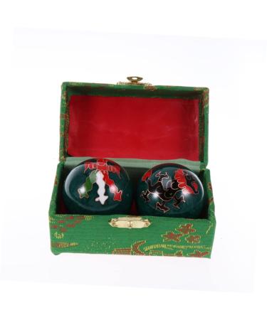 Lurrose massage roller manual massage tools Tools Massage device Ball Manual massage balls Chinese practice balls for hands baoding balls blue balls souvenir gymnasium medium blue