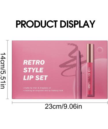  Pruojhw Lip pencil set lip liner | Lip gloss for women | Moisturizing lipstick oil long-lasting lipliner pencil and travel lip gloss - Buy Online on GoSupps.com