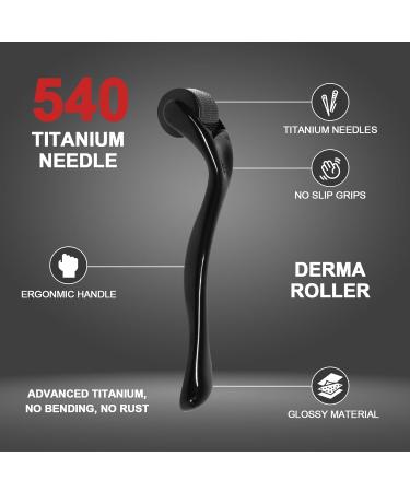 540 Titanium Derma Roller - Microneedling Tool for Home Use | Best Skin Care Solution for Men & Women - Buy Online on GoSupps.com