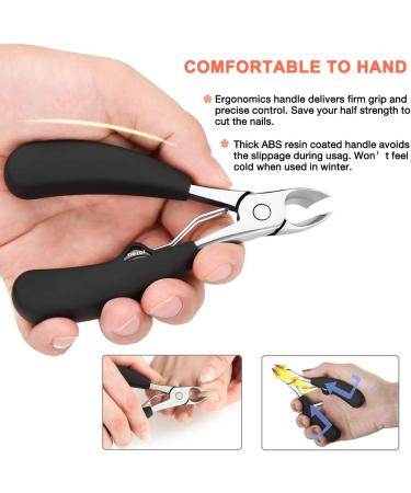 BEZOX Precision Toenail Clippers for Thick or Ingrown Toenails - Fingernail Trimmer with Metal Box (Black) - Buy Online on GoSupps.com