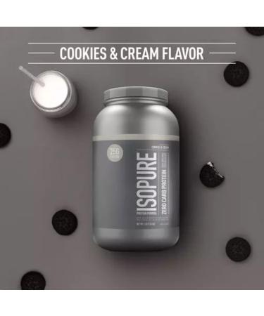 Isolate Pure Iso Pure Zero Carb Protein Powder | From 100% Whey Protein Isolate | 25g Protein 110 Calories 0g Carbs | Lactose Free Sugar Free Gluten Free Added Vitamins & Minerals | 44 Servings 3LB (Cookies & Cream) Cookies & Cream 1.36 kg (Pack of 1) - Buy Online on GoSupps.com