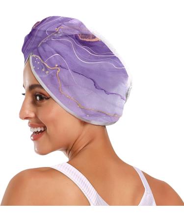 Purple Gold Marble Hair Towel 2 Pack | Super Absorbent Quick Dry Turbans for Women & Girls - Buy Online on GoSupps.com