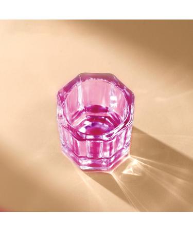 Miaija 2 Pieces Pink Nail Art Glass Crystal Cup Professional Manicure Tint Pot Nail Art Powder Dish Mini Bowl Cups for Nail Art Tools - Buy Online on GoSupps.com