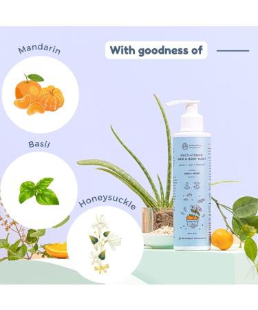 Little Rituals Baby Multi-Vitamin Body & Hair Wash - Tear-Free pH 5.5 Organic & Natural Ingredients with Honeysuckle Basil Mandarin - 200ml - Buy Online on GoSupps.com