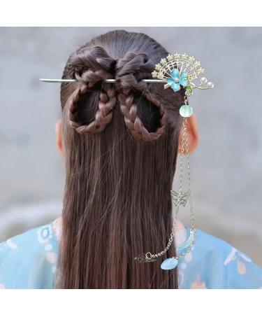 URFEDA Women's Flower Hair Stick Chinese Hair Stick with Long Tassel Plum Blossom Butterfly Hair Sticks Shiny Rhinestone Metal Vintage Hair Sticks Elegant Chinese Hair Stick Hair Accessories - Buy Online on GoSupps.com