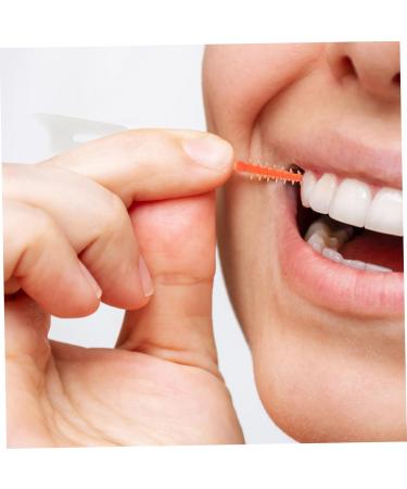 Lalafina Interdental Brushes & Tooth Floss - 80st Chewing Gum Brush for Oral Care | Dental Cleaning Tool - Orange - Buy Online on GoSupps.com