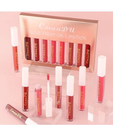 8Pcs Matte Lipstick Set for Dark Skin Women - Long Lasting 24 Hour Wear with Olive Fruit Oil - Dark Red Shades - Buy Online on GoSupps.com