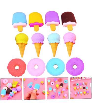  DIYEAH DIYEAH 12 Pieces Assemble Cone Ice Cream Eraser Erase Marker Eraser Novelty Fun Pink Erasable Kids Food Erasers Jigsaw Eraser for Kids Lovely Gourmet Fruit Poppers Eraser - Buy Online on GoSupps.com