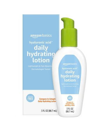Amazon Basics Hyaluronic Acid Face Lotion Hydrating 3 Fluid Ounces (1-Pack) Perfect for Daily Use