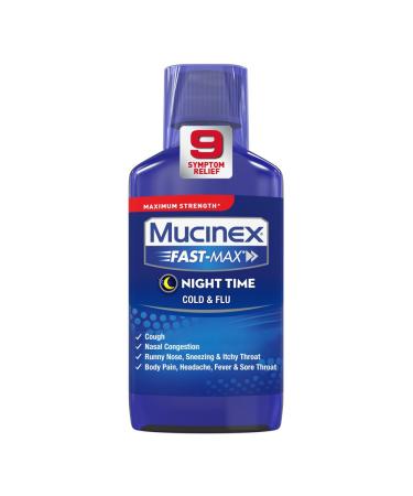 Mucinex Fast-Max Adult Nighttime Cold and Flu Liquid 6 Ounce