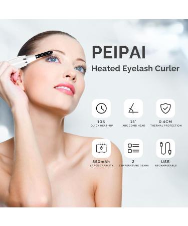 PEIPAI Heated Eyelash Curler with Rechargeable Lash Curler and Comb - Natural and Long-Lasting Curl | Eye Beauty Makeup Tool - Buy Online on GoSupps.com