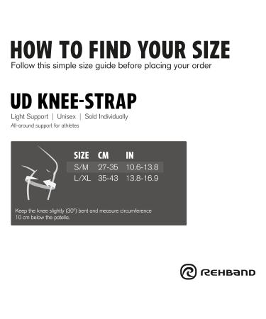 Rehband Patella Tendon Brace - Sport Knee Strap with Pressure Pad for Running Soccer Tennis | Large/X-Large - Black - Buy Online on GoSupps.com